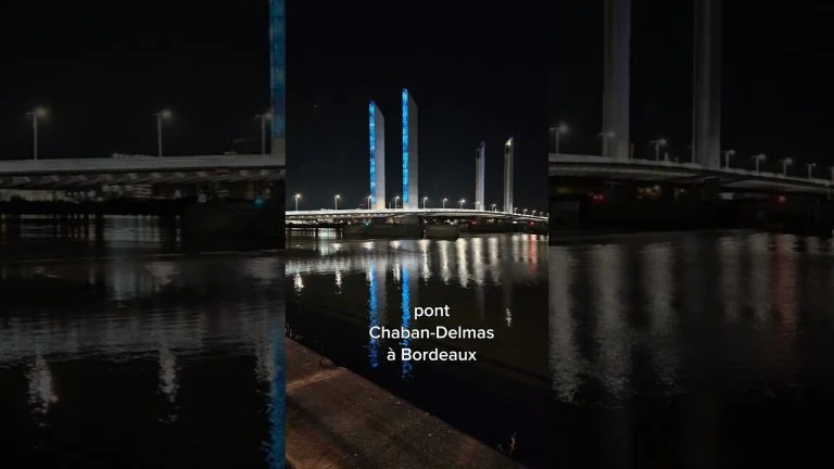 le pont Chaban-Delmas à Bordeaux 😍 il est magnifique la nuit #balade #expliquemoica #bordeaux